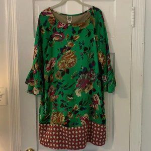 Ivy Jane green floral dress, size M